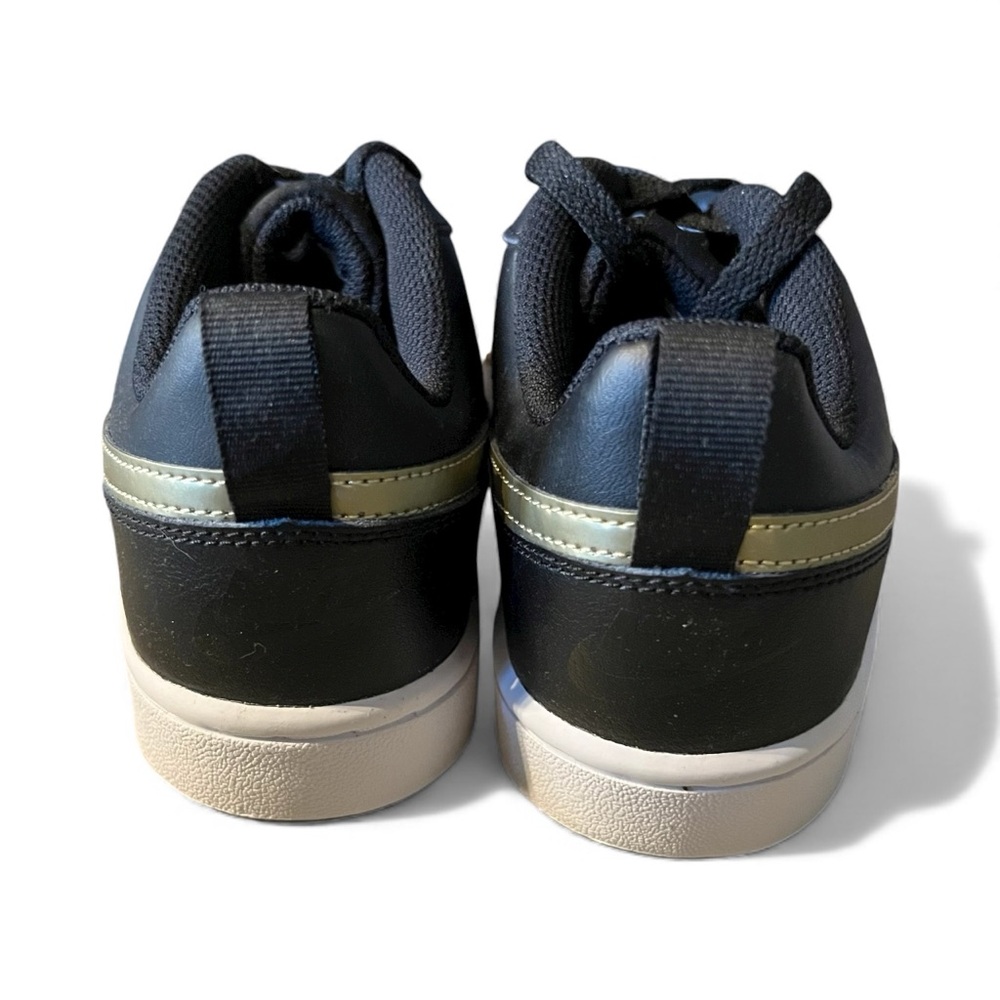 Nike Court Borough Low 2 (GS) Black and Gold Accent Sneakers - Picture 5 of 11